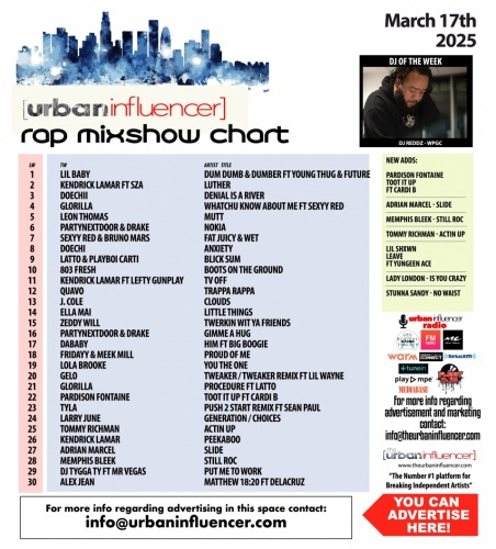 Image: Rap Mix Show Chart: Mar 17th 2025