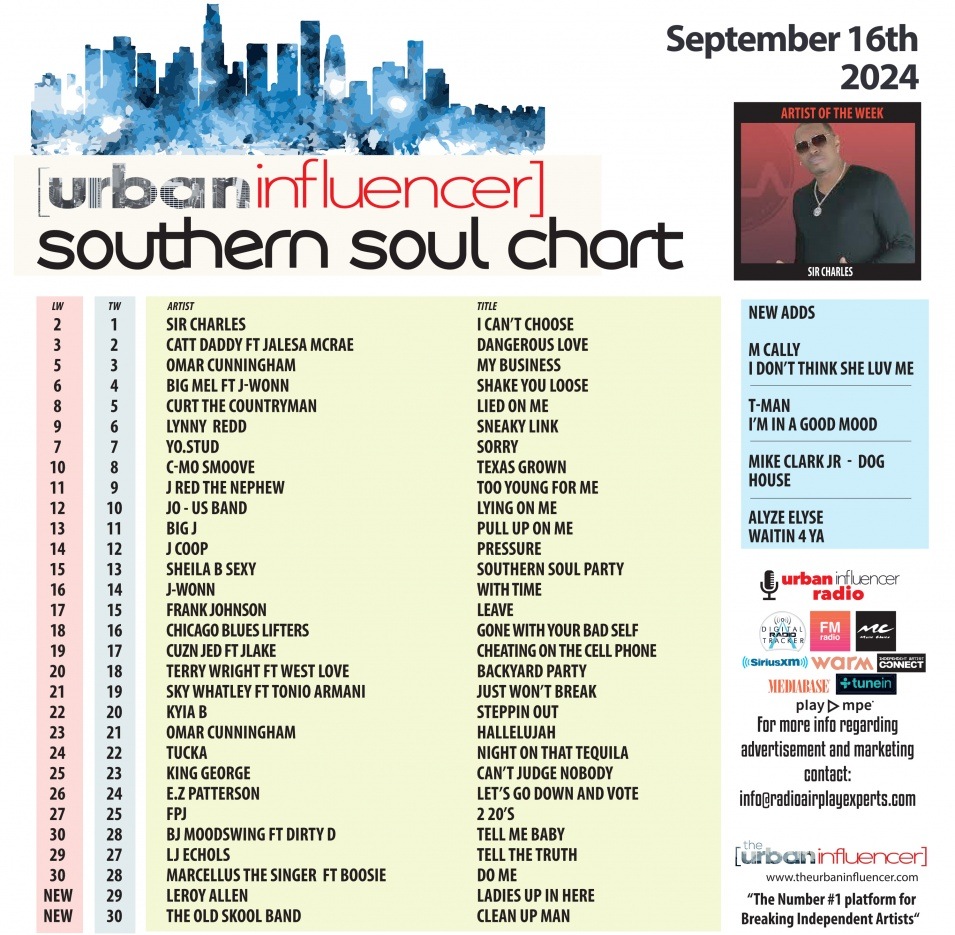 Image: Southern Soul Chart: Sep 16th 2024